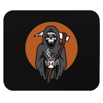 Discover Humorous Grim Reaper Coffee Lover Mouse Pads