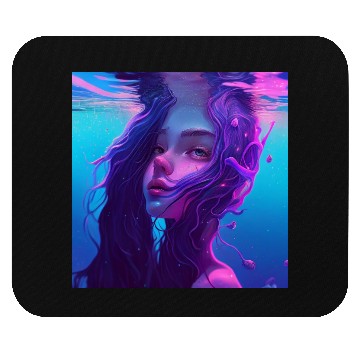 Discover Purple mermaid underwater Mouse Pads