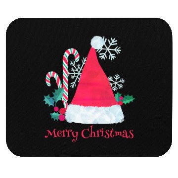 Discover Santa Hat and Candy Canes for Christmas Mouse Pads
