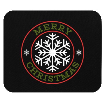 Discover Merry Christmas Snowflake Design Mouse Pads