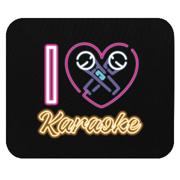 Discover Karaoke Singer Heart 80s Retro I Mouse Pads