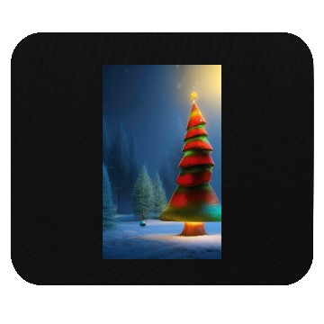 Discover Mushroom green and red Christmas tree Mouse Pads