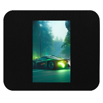 Discover Futuristic grey neon car Mouse Pads