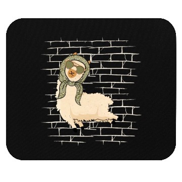 Discover Llama Sunglasses Scarf Mouse Pads