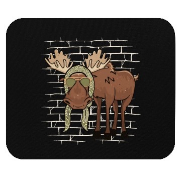 Discover Moose Elk Sunglasses Scarf Mouse Pads