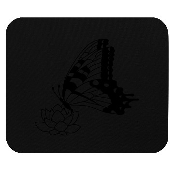 Discover butterfly sits on a lotus Mouse Pads