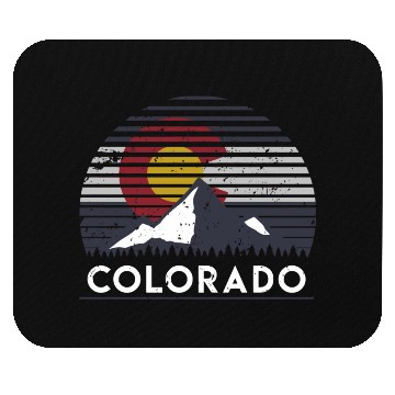 Discover Colorado Flag Mountain Top Mouse Pads