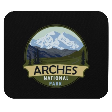 Discover Cool Vintage Retro Arches National Park Mountain Mouse Pads