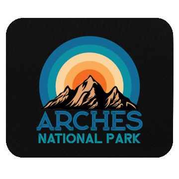 Discover Cool Vintage Retro Arches National Park Mountain Mouse Pads