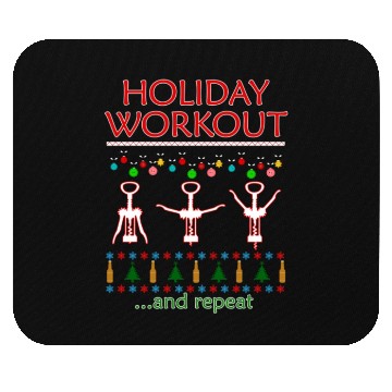 Discover Holiday Workout Drink And Repeat Wine Christmas Mouse Pads