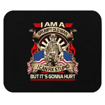 Discover Afghanistan veteran Grumpy old man Mouse Pads