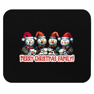 Discover Snowmen in christmas coral, image for end of year, Mouse Pads