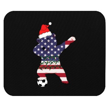 Discover Soccer Boy Dabbing Polar Bear Christmas Hat Mouse Pads