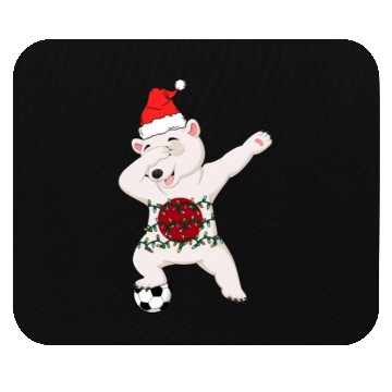 Discover Soccer Boy Dabbing Polar Bear Christmas Hat Mouse Pads