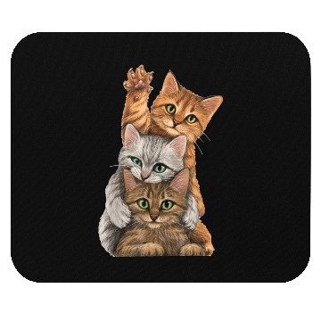 Discover cute little Cats playing Wall lovers kitty kittens Mouse Pads