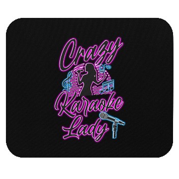 Discover Karaoke Singer 80s Retro Crazy Mouse Pads