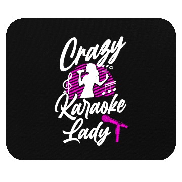 Discover Karaoke Singer Crazy Karaoke Lady Mouse Pads