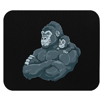 Discover Strong Gorilla with Gorilla Kid for a Gorilla Mouse Pads