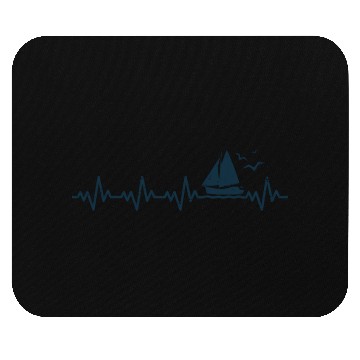 Discover Heartbeat Sailing Boat Captain Pulse Funny Sailor Mouse Pads