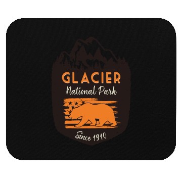 Discover Glacier National Park US Flag Grizzly Bear Mouse Pads