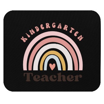 Discover Cute "Kindergarten Teacher" Rainbow Boho Mouse Pads