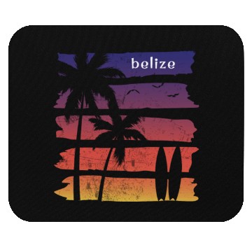 Discover Cool Belize Surfing Fan Beach Palm Tree Mouse Pads