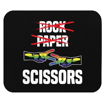 Discover Womens Rock Paper Scissors Funny Lgbt Pride Mouse Pads