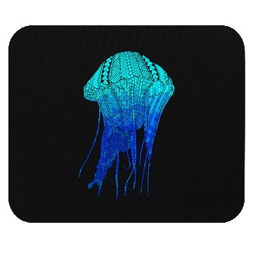 Discover Cool Ocean Blue Tribal Jellyfish Mouse Pads