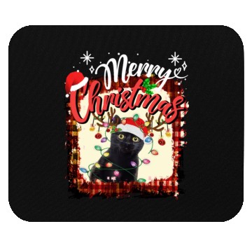 Discover Festive Cat Christmas Lights Design Mouse Pads