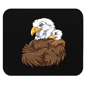 Discover Strong Eagle with Eagle Kid for a Eagle lovers Mouse Pads