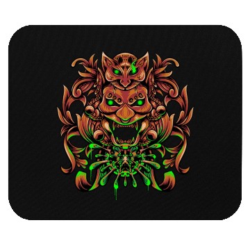 Discover Bronze Neon Oni Mask Mouse Pads