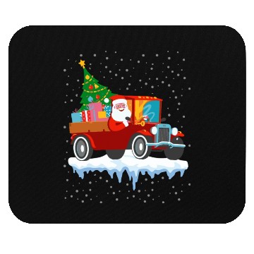 Discover Red jeep pine tree Funny Merry Christmas family Mouse Pads