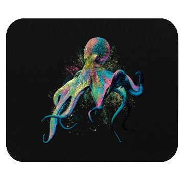 Discover Colorful Inked Octopus Illustration Mouse Pads