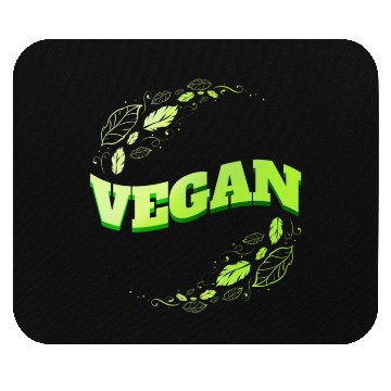 Discover Green Leaves Logo - Go Vegan Mouse Pads