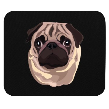 Discover Beautiful Pug Illustration : Dog Art Mouse Pads