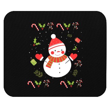 Discover Ugly Holiday Sweater Cute Snowman Mouse Pads