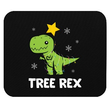 Discover T-Rex - Tree Rex fairy lights star snowflake Mouse Pads