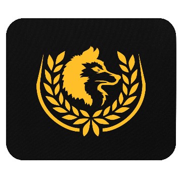 Discover Crest Wolf Laurel Wreath Mouse Pads