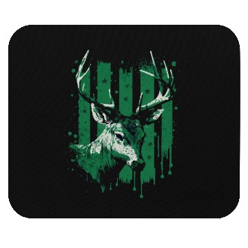 Discover Deer US Flag Hunter Forester Grunge Nature Forest Mouse Pads