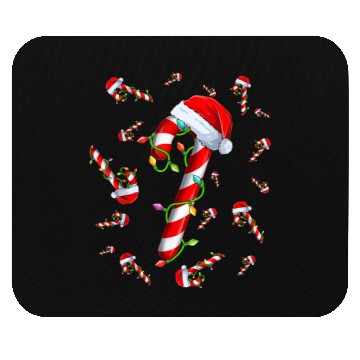 Discover Candy Cane Merry and Bright Red and White Candy Mouse Pads