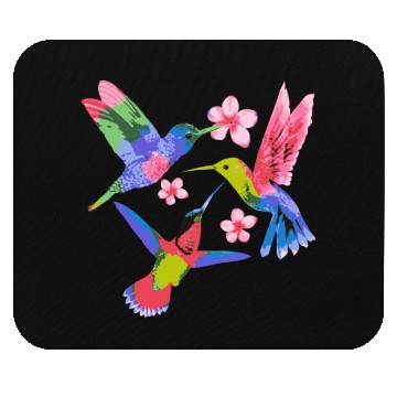 Discover Rainbow Hummingbird Watercolor Colorful Bird Lover Mouse Pads