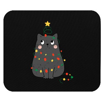 Discover Black Cat Christmas, Meowy Christmas Mouse Pads