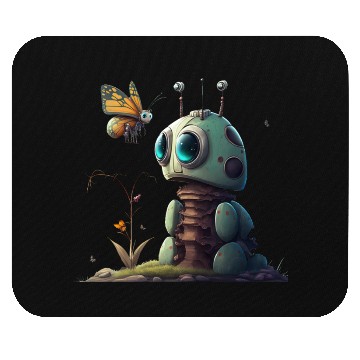 Discover Robot Butterfly Mouse Pads