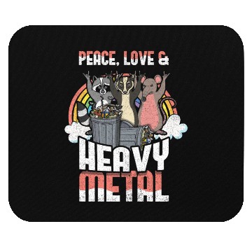 Discover Rock Love Peace Metal Kid Music Heavy Trash Racoon Mouse Pads