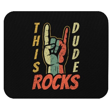 Discover Retro Rock Sign Rock Hand Metal Kid Rocker Mouse Pads
