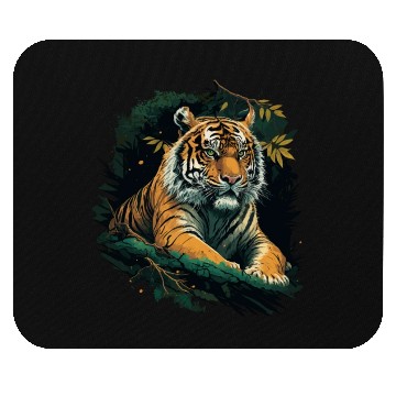 Discover Tiger sitting in Jungle Mouse Pads