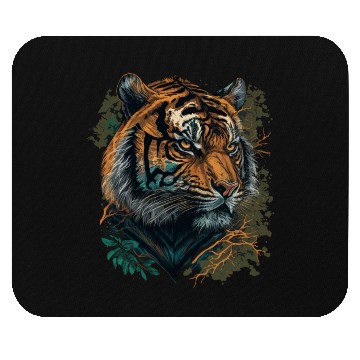 Discover Tiger Face Portrait Mouse Pads