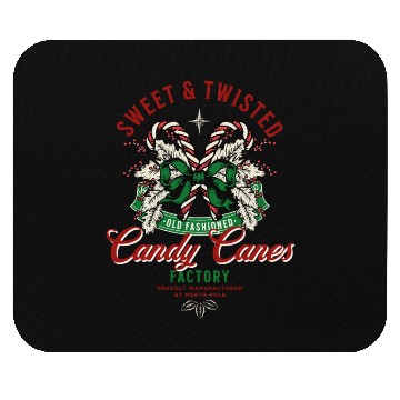 Discover Sweet and Twisted Candy Canes Mouse Pads