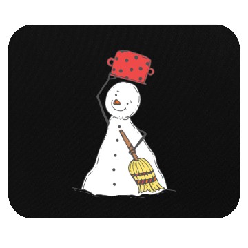 Discover funny snowman with mustache and carrot Mouse Pads