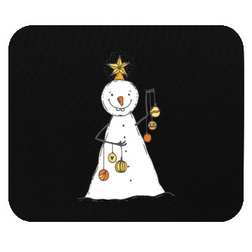 Discover funny snowman with mustache and carrot Mouse Pads